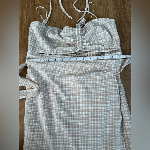 MABLE Checkered Beige and White Dress, size M. - Picture 8 of 10